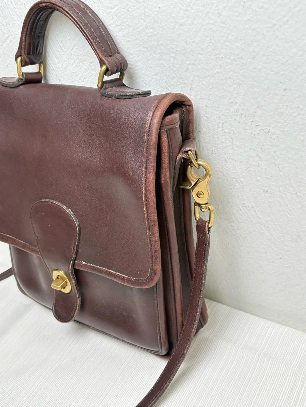 COACH 5130 Vintage 1996 USA Station Bag Mahagony Brown Leather Crossbody Purse